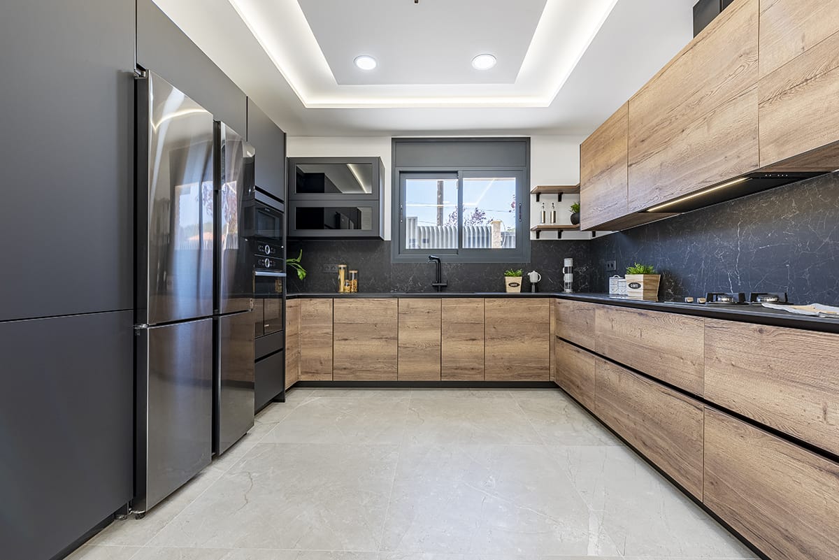 Cocina de diseño para un chalet de obra nueva en Canyelles